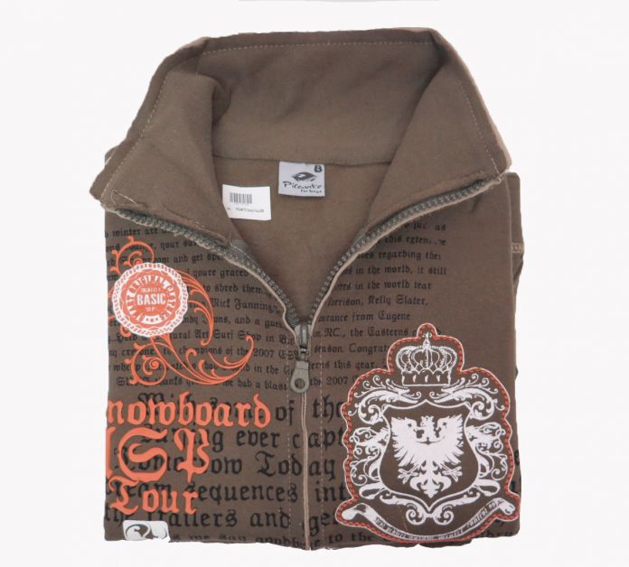 Campera De Algodon Con Friza Sin Capucha Estampado Escudo