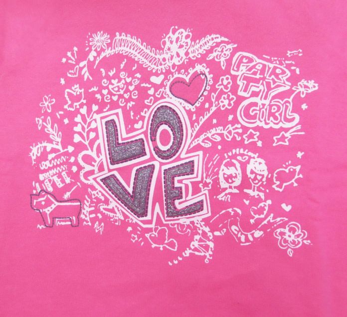 Buzo de Algodon Frizado Estampado Love Con Brillo