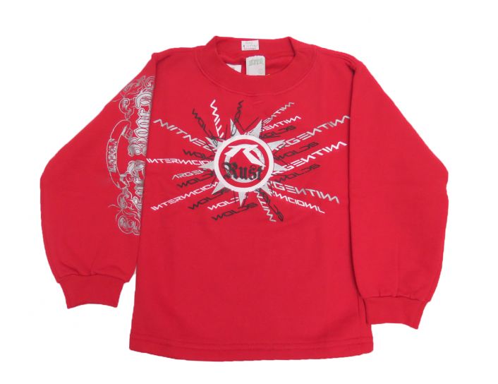 Buzo de Algodon Frizado Sin Capucha Estampado Rust