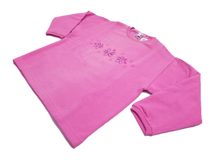 Buzo de Algodon Frizado Con Flores Bordadas