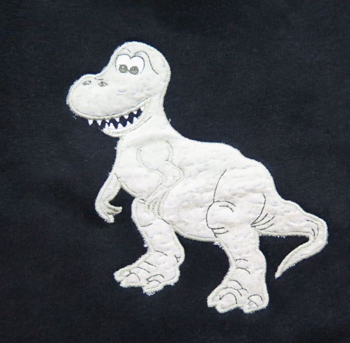 Buzo de Algodon Frizado Con Aplique de Dinosaurio