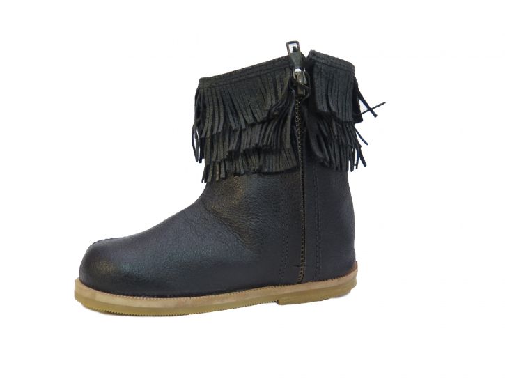 Bota Corta Con Cierre y Flecos Jessy