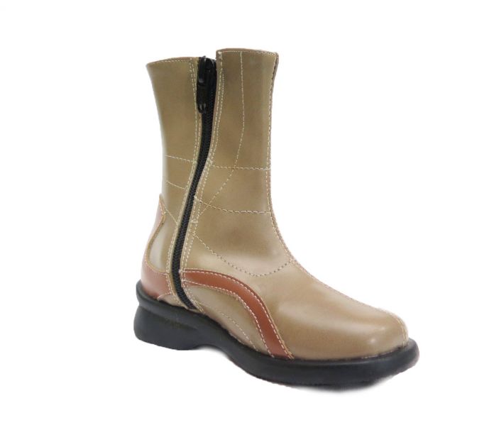 Bota de Media Caña de Cuerina Combinada