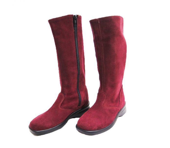 Bota Caña Alta de Gamuza Con Cierre