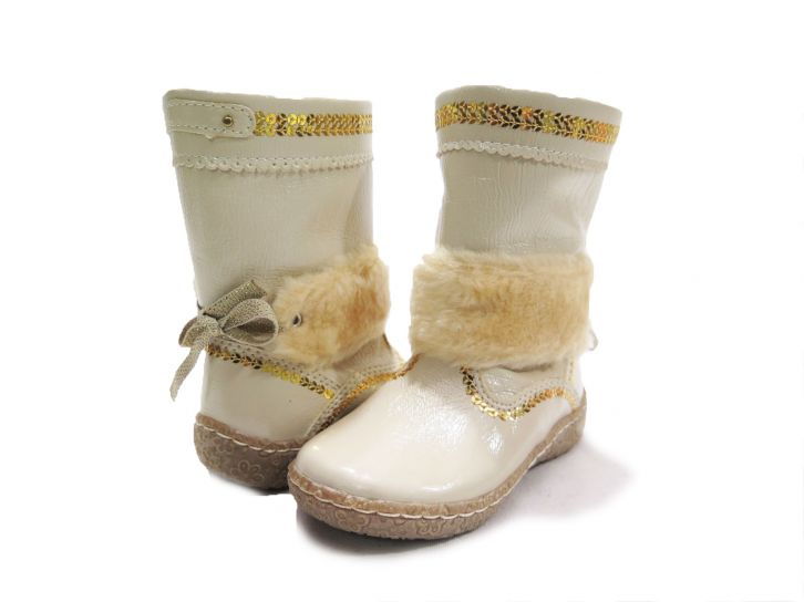 Bota de Cuerina Con Lentejuelas y Piel Exterior