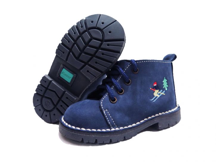 Borcego Botita Nobuk Fray Mocho Con Cordon Esquiador Bordado