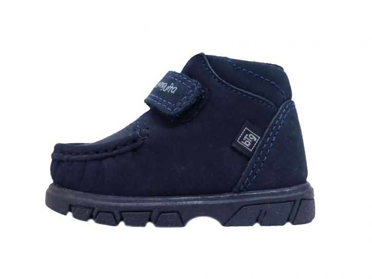 Botita Bota de Nobuk Con Velcro y Costura