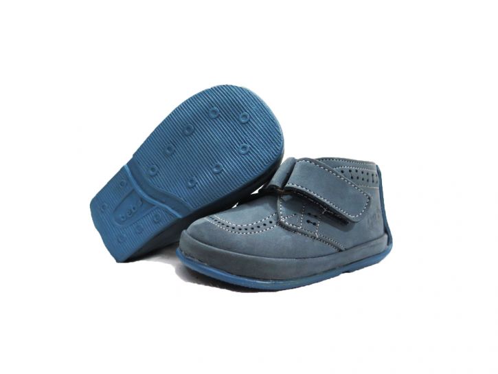 Bota Botita Nobuk Picado Con Velcro