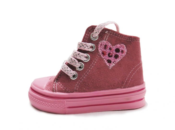 Bota Basket Gamuza con Cordon Corazon Bordado con Lentejuela