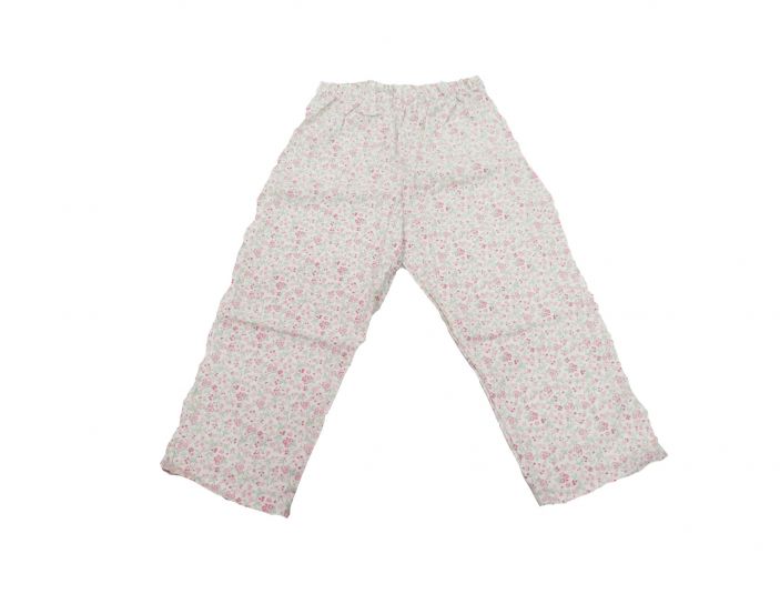 Pijama de Invierno Remera Manga Larga Estampado Nena con Pajaro y Pantalon Floreado