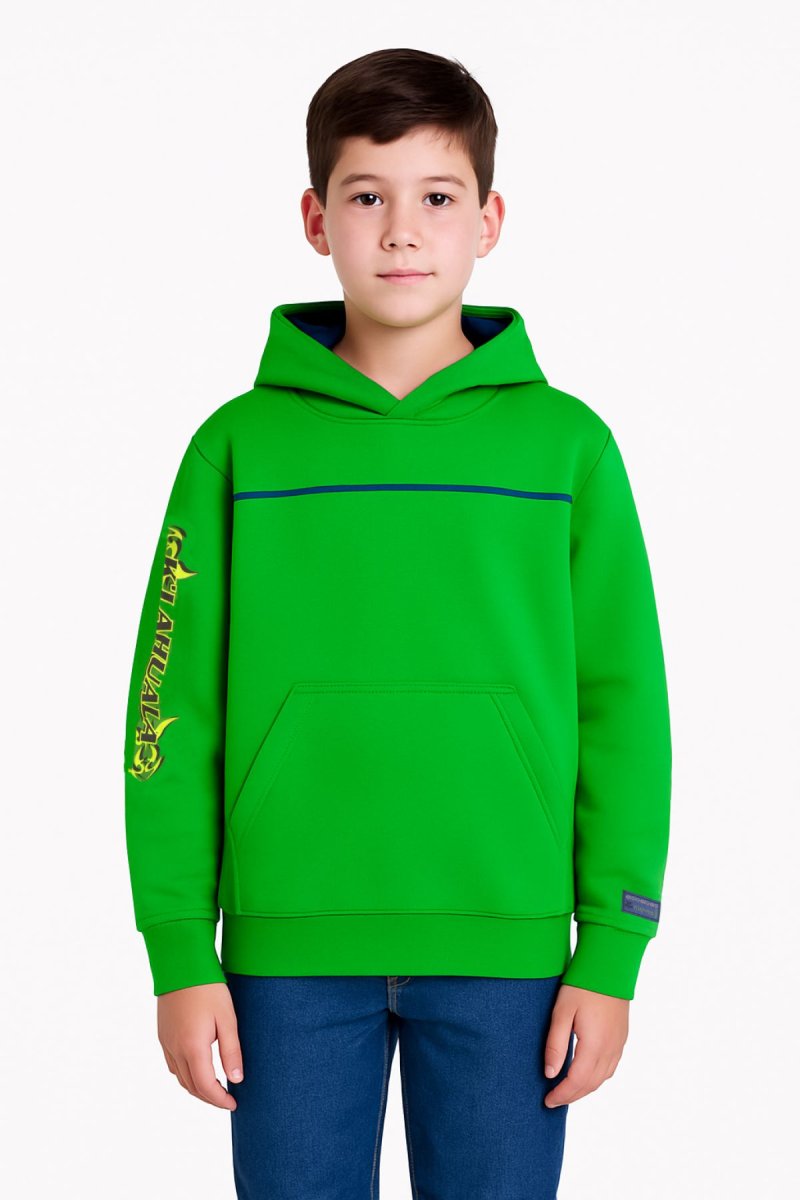 Buzo Frizado con Capucha con Estampado de Dragon en la Espalda