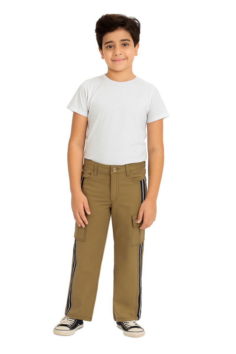 Pantalon Gabardina Cargo con Rayas al Costado