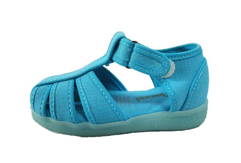 Zapatilla Sandalia de Lona Lisa con Velcro