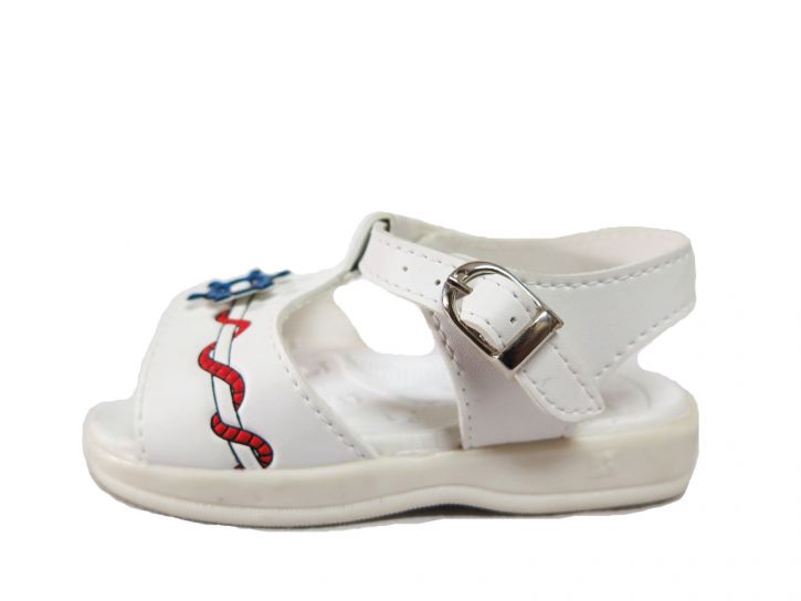 Sandalias con Hebilla y Aplique de Ancla Marinero