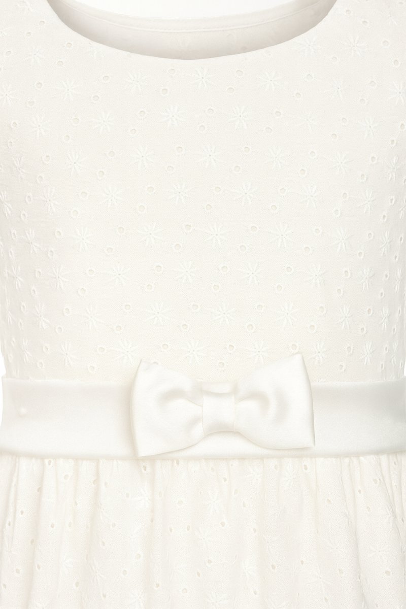 Vestido Comunión Broderie Con Moño En Raso