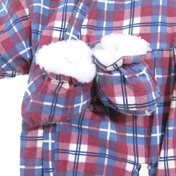 Astronauta Enterito Termico Estampado Escoces Forrado en Corderito - Con Botitas