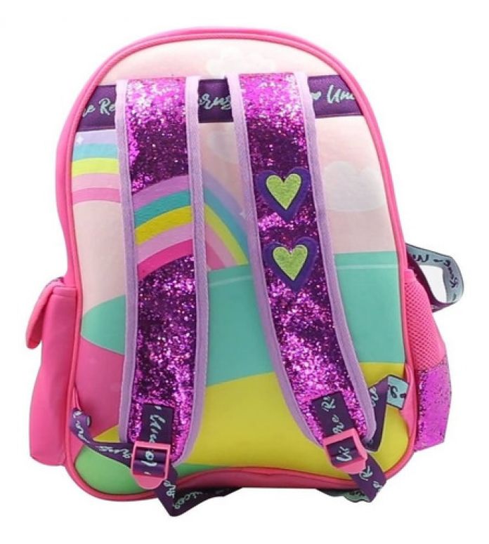 Mochila Espalda Unicornio Natal - Lentejuelas Y Glitter - Incluye Squishy