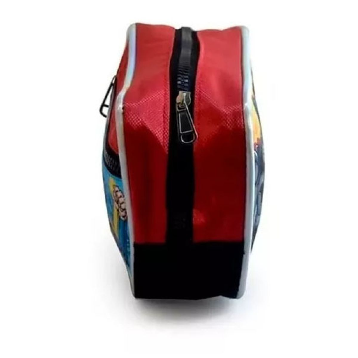 Cartuchera con 1 Cierre  y cierre al frente con estampado de lLiga De La Justicia