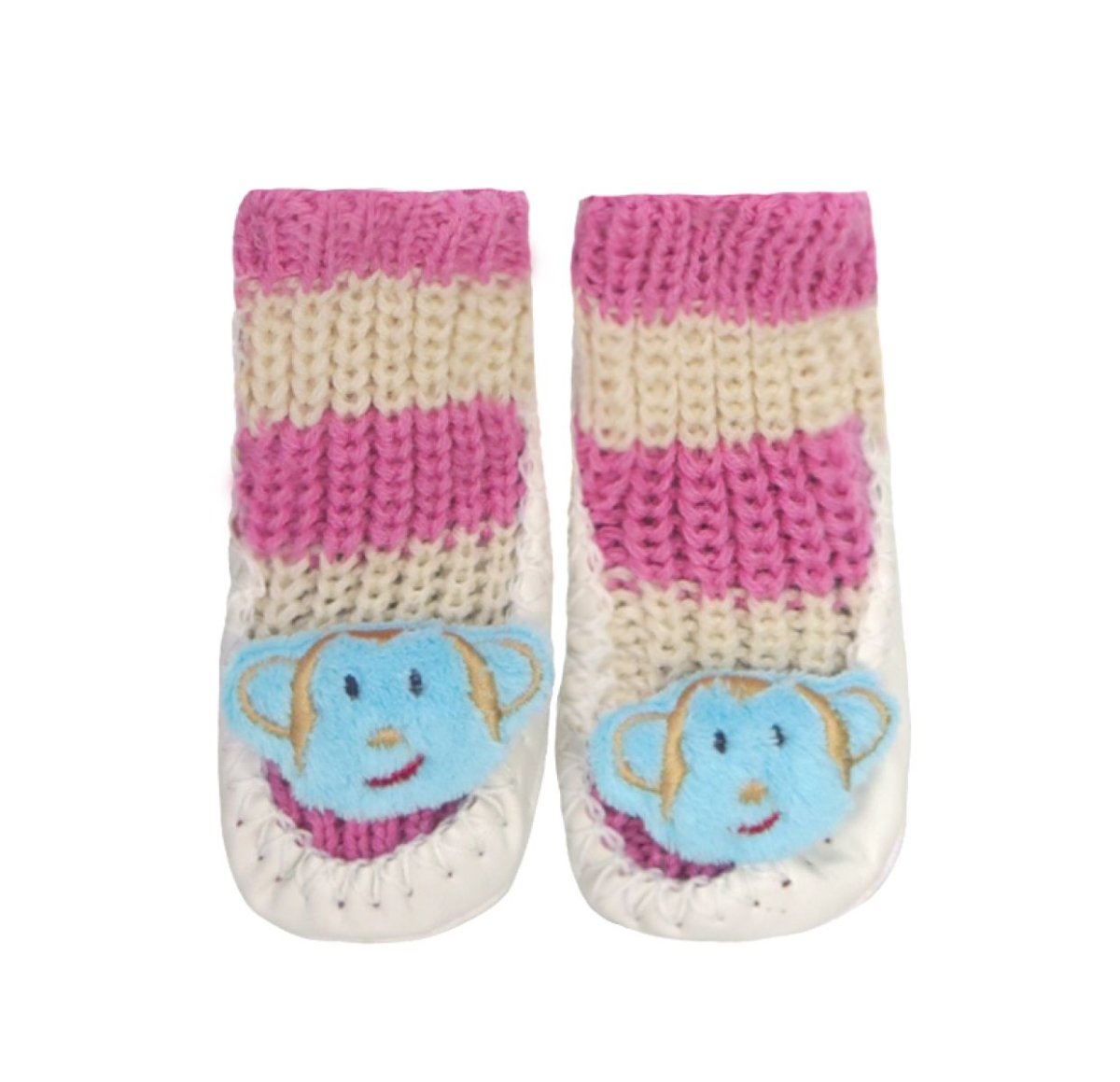 Botita Medias antideslizante tejidas para bebe con aplique Lana