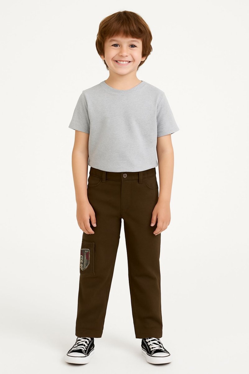Pantalon Gabardina Pantalon Gabardina Cargo con Recorte en Bolsillo y Cintura Regulable