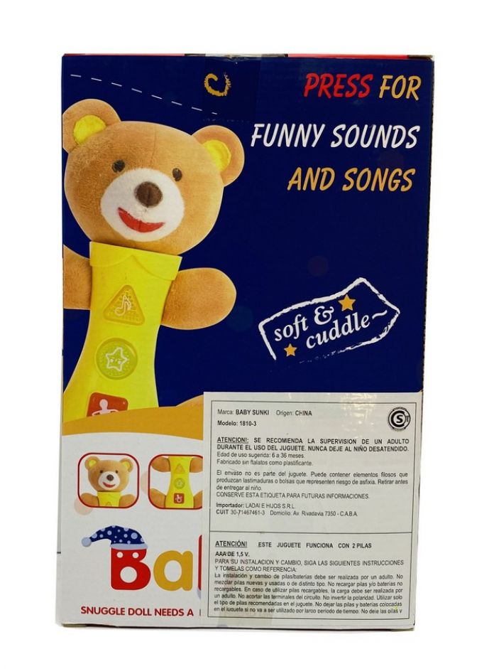 Peluche Muñeco Didactico Leon Con Luz Y Sonido Baby Sunki sonajero