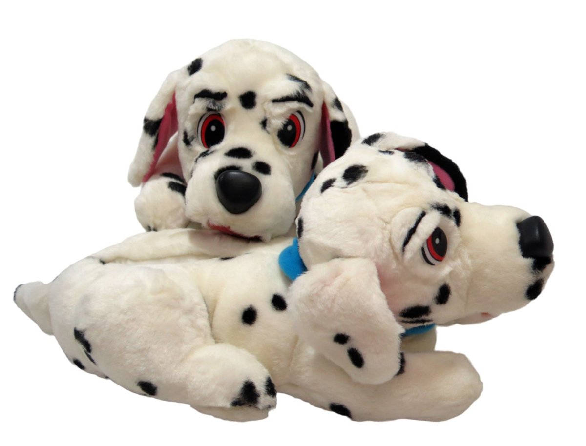 Pantufla Peluche Personaje Perro Dalmata con base antideslizante