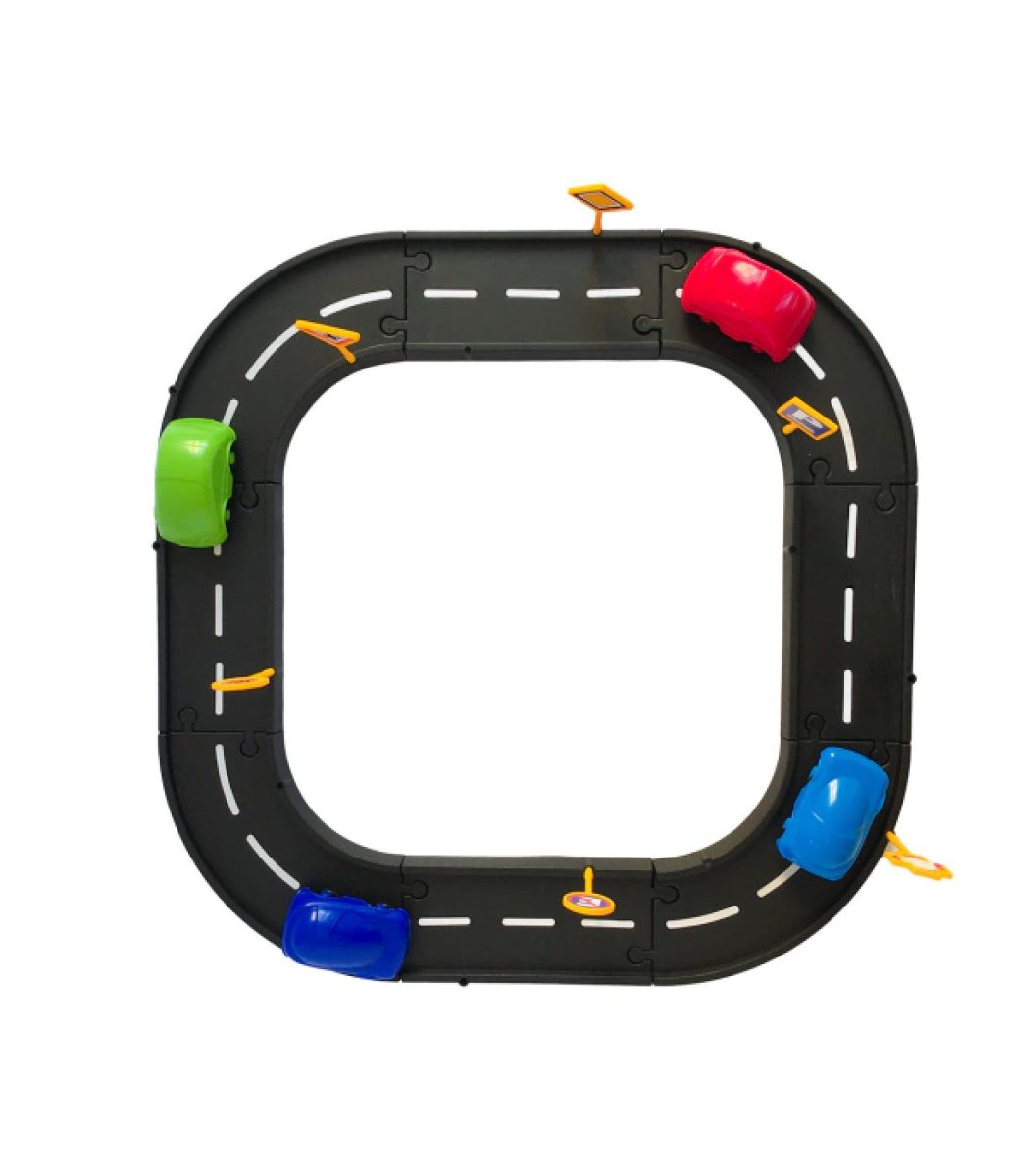 Pistas Para Jugar Y Armar - Incluye 2 autos y 6 señales de tránsito