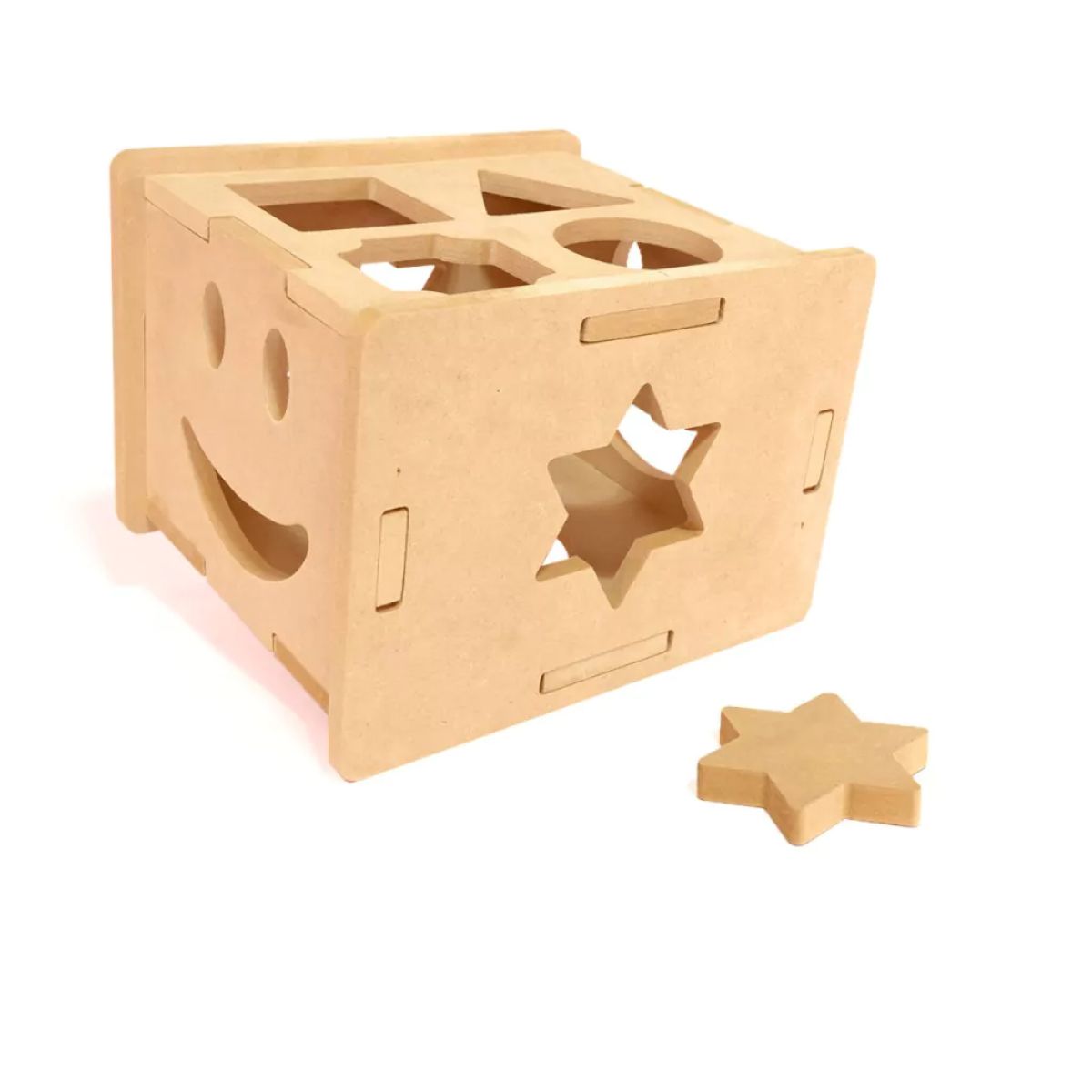 Cubo con Encastres Didactico En Madera MDF Montessori
