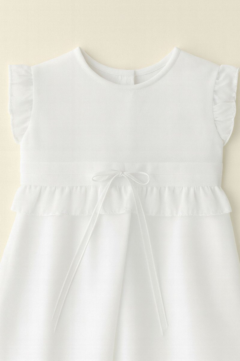 Vestido bautismo gasa con  alzorza