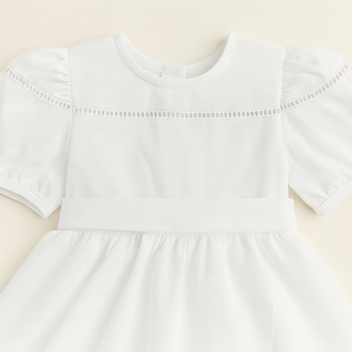 Vestido bautismo Doble  gasa en falda