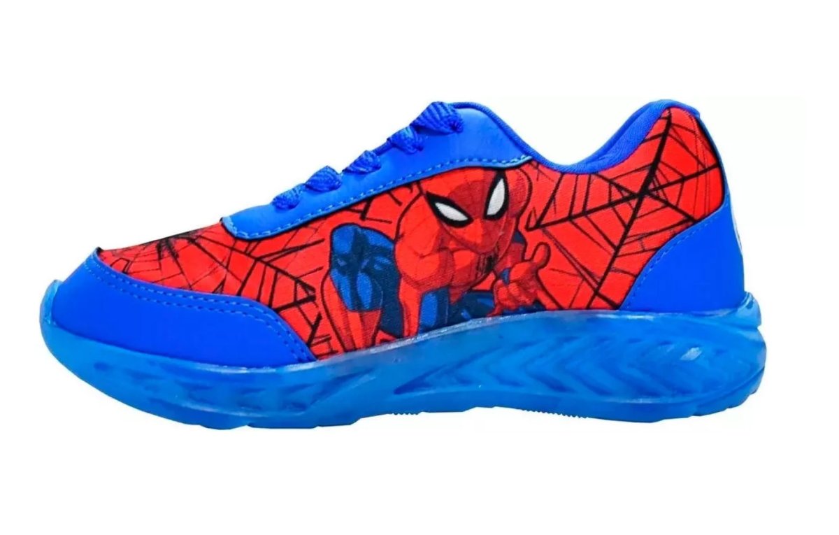 Zapatilla Spiderman Hombre Araña Cordon Con Luz Led
