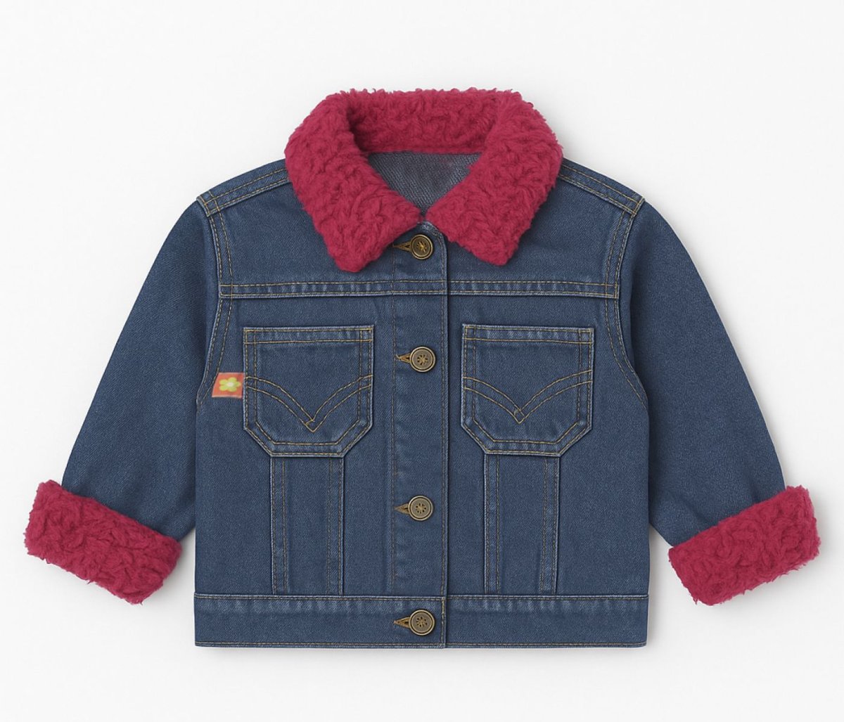 Campera Jean con cuello y puños de piel