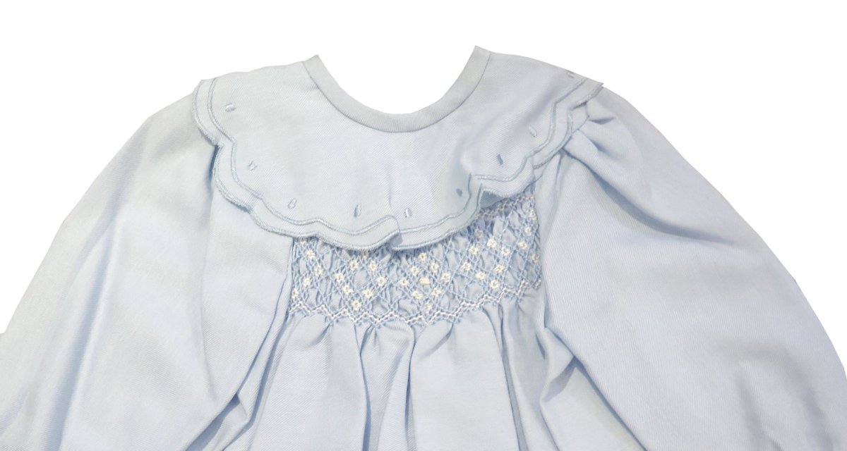 Enteritos Babucha punto smock bordado rococo  manga larga