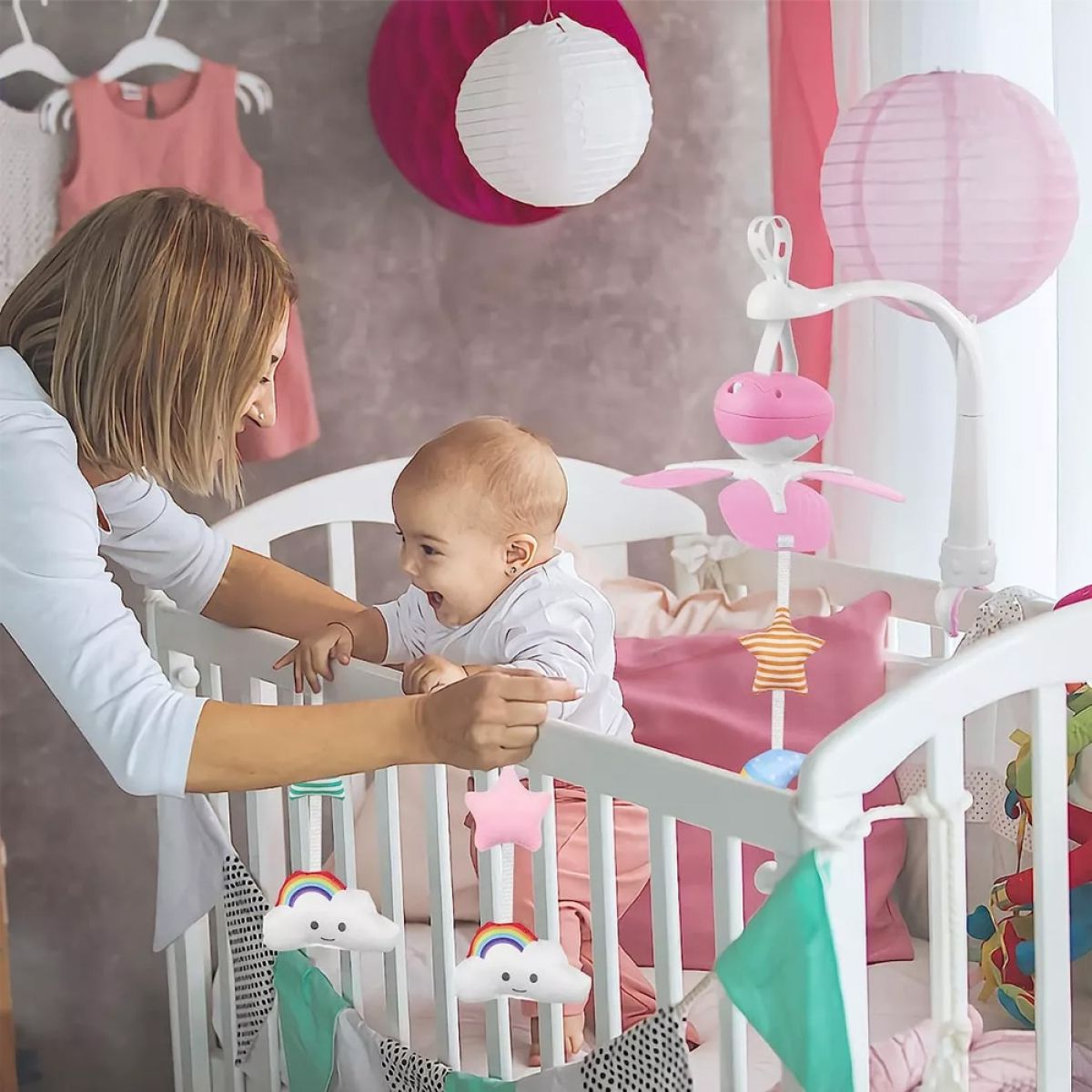 Cunero Movil Bebe Musical 2 En 1