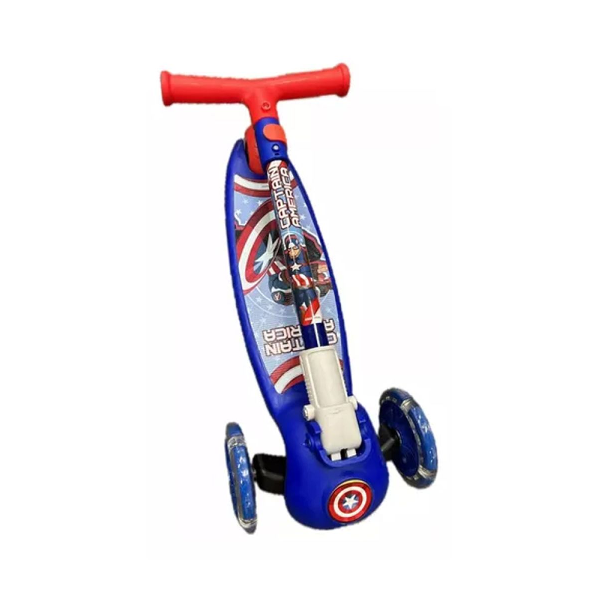 Monopatin Infantil Avengers Capitan America Plegable Con Luces En Las Ruedas