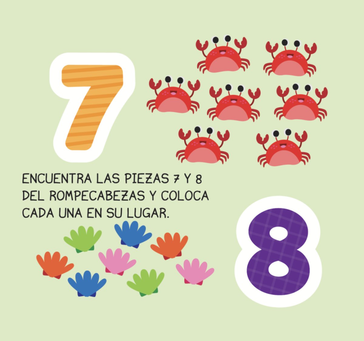 Libro Aprende Sobre Los Numeros - 10 Piezas De Rompecabezas - Tapa Dura