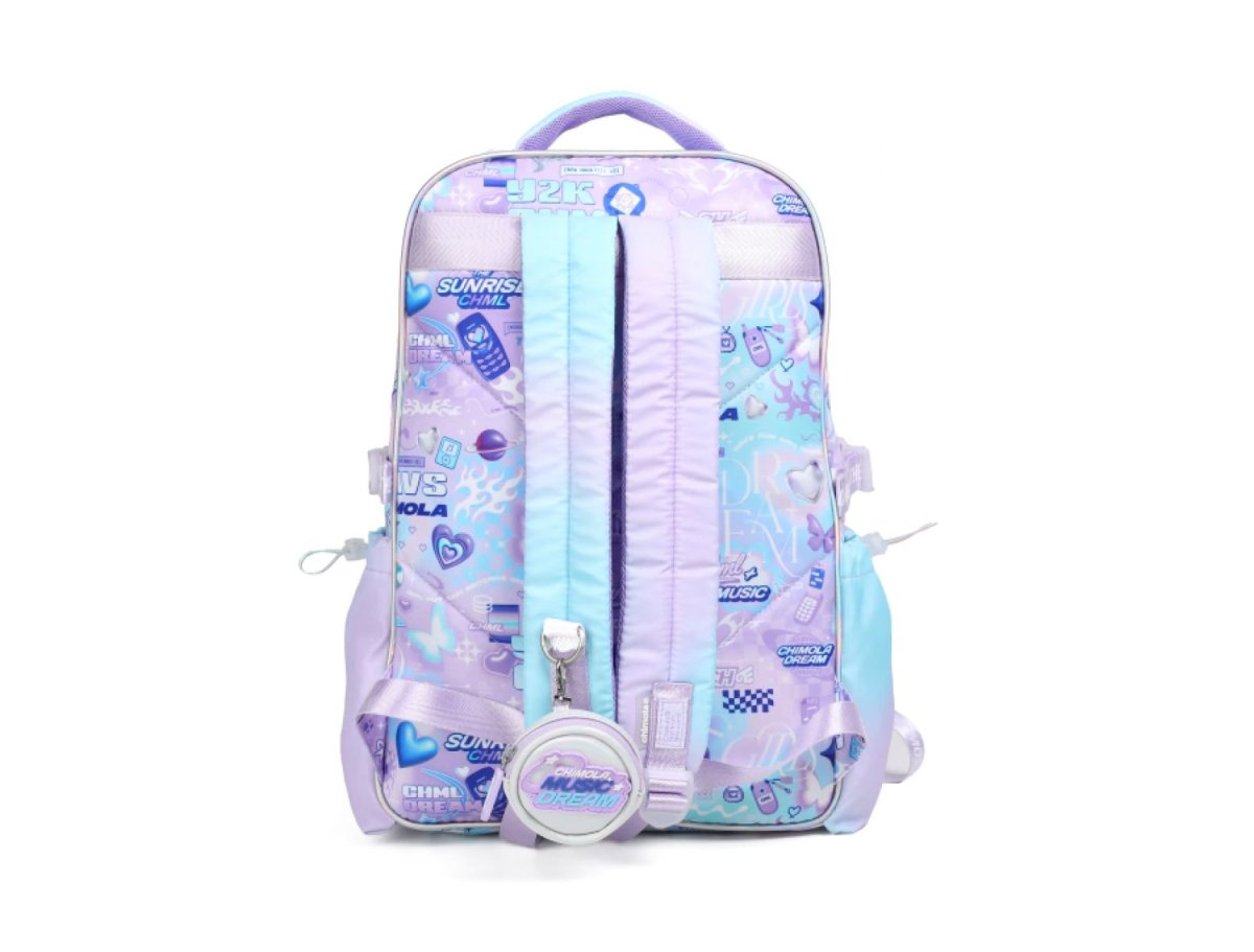 Mochila Espalda Diagonales Pop Light Purple - 18 Pulgadas