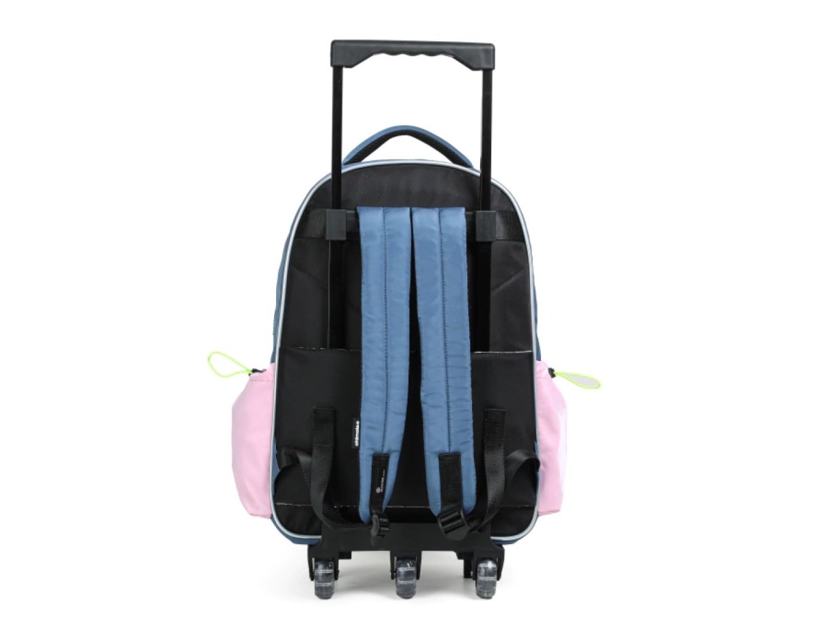 Mochila Con Carro Colorblock Blue - 18 Pulgadas