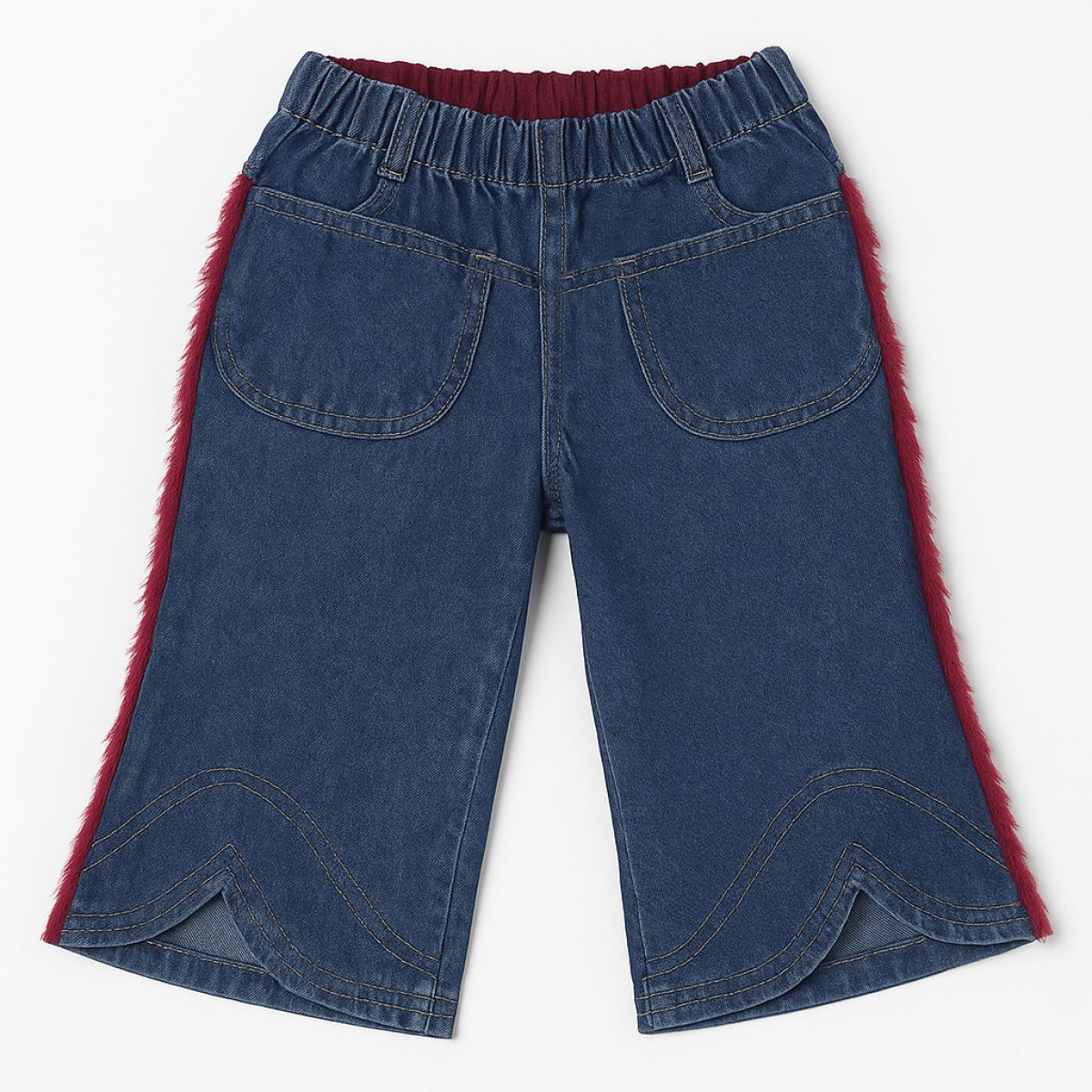 Pantalon Jean con Piel a Los Lados