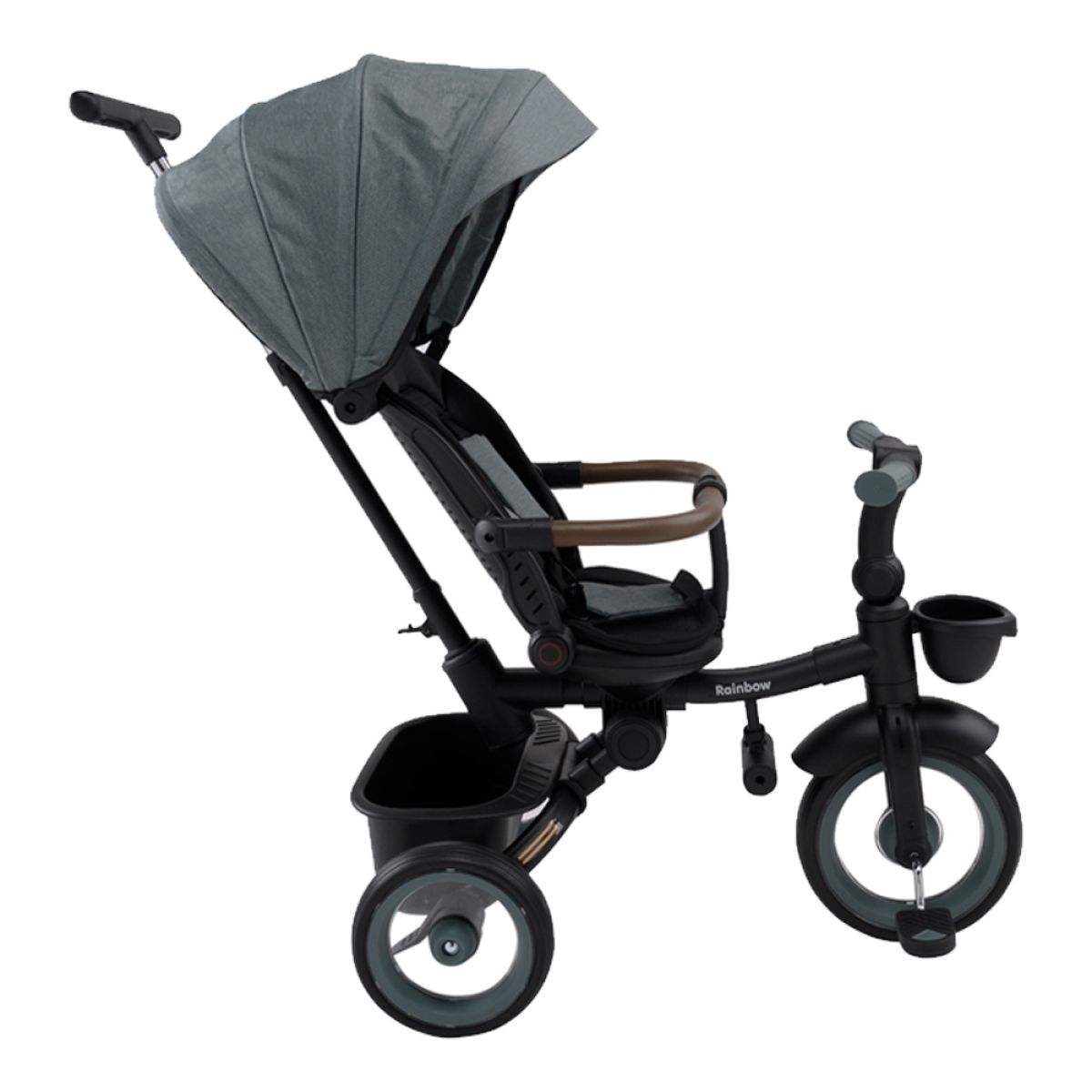 Triciclo Infantil Aurelio Plegable Reclinable Y Giratorio Con Capota Y Barra Direccional