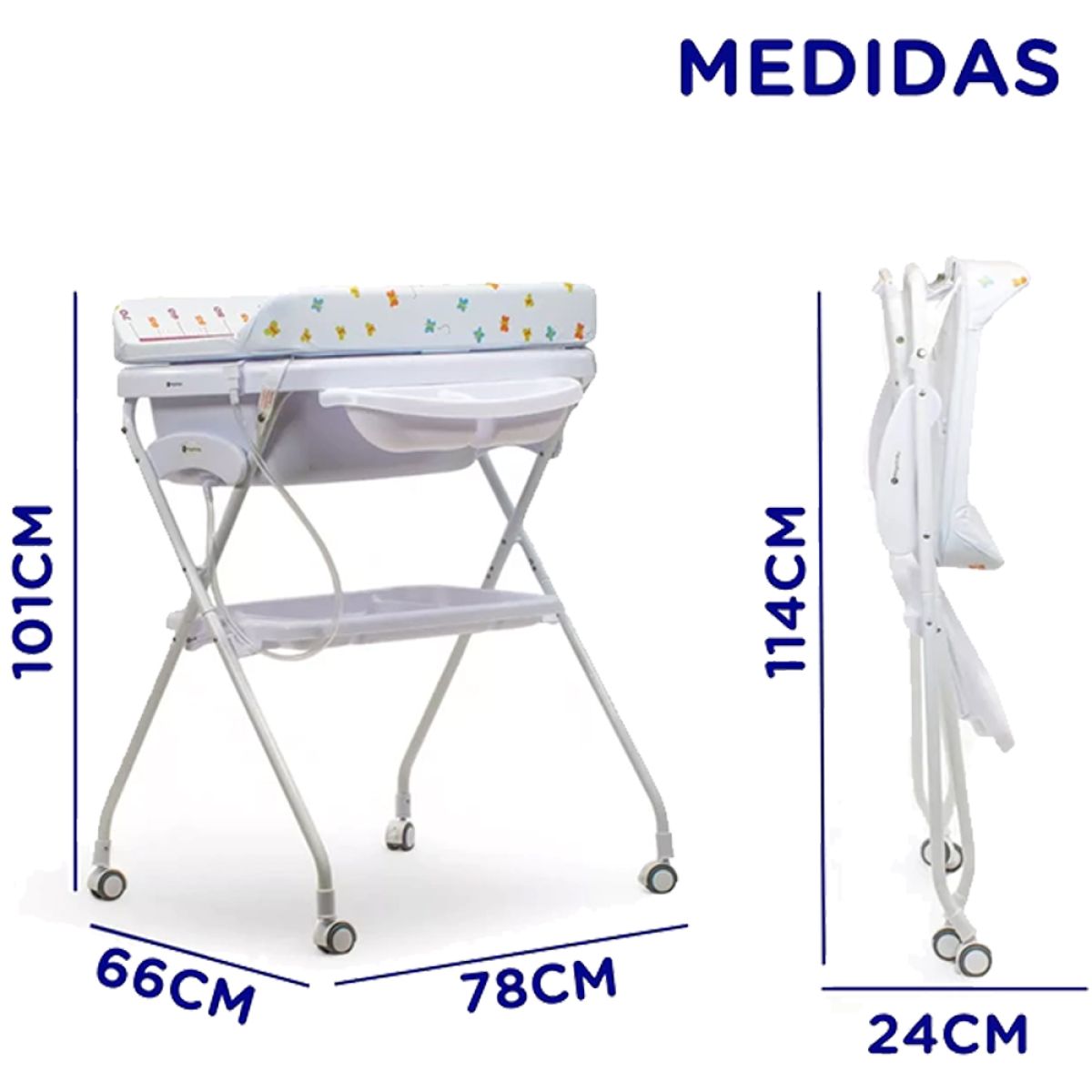 Catre De Baño Plegable Con Cambiador