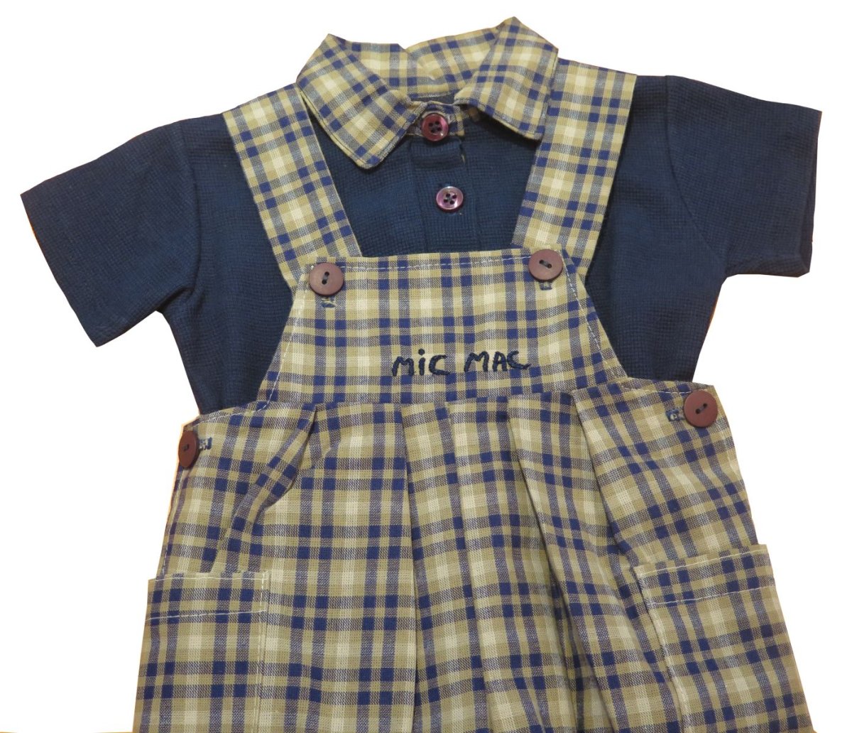 Conjunto Bautismo Jardinero y Chomba De Pique Manga Corta