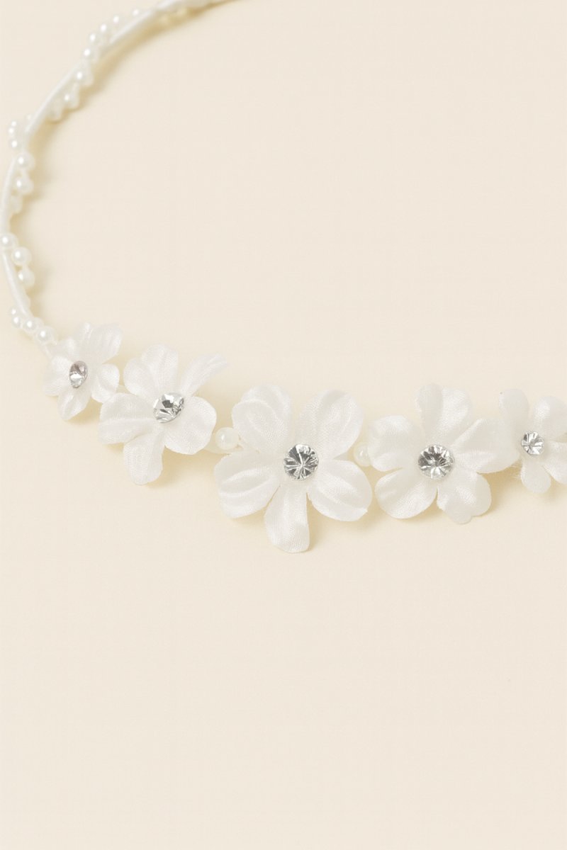 Corona de Perlas Flores y Moño