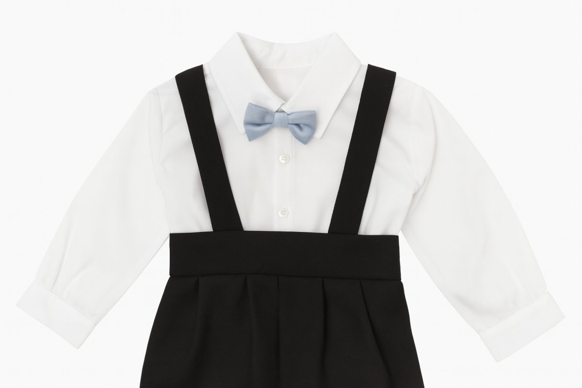 Conjunto De Chaleco Camisa Moño Y Pantalon en Tela Mecanica