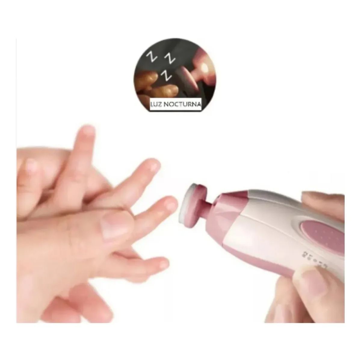 Cortauñas Electrico Lima Electrica Para Bebe Con 5 Cabezales Luz Y Estuche - Corta Uñas