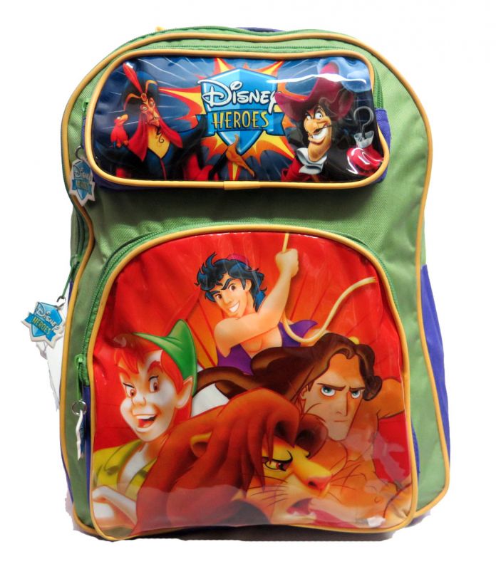 Mochila Disney Heroes rey leon, Tarzan Aladin Robbin Hood