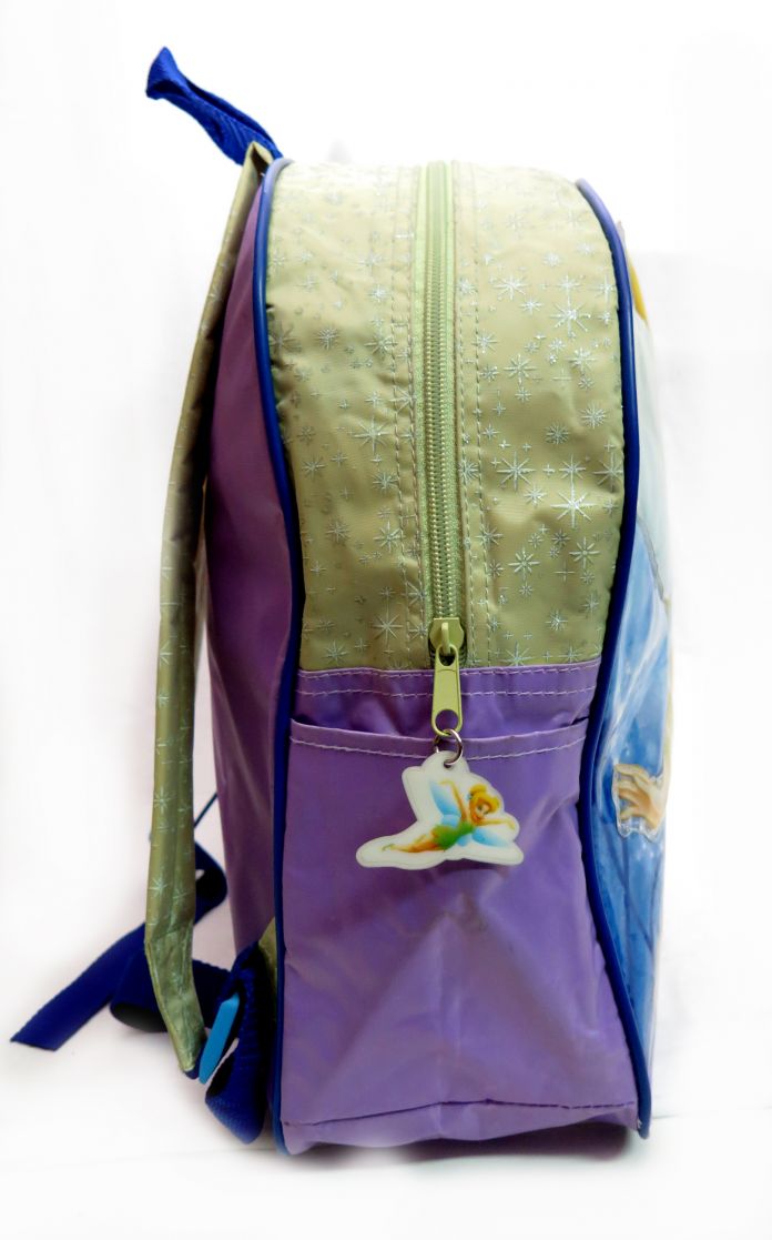 Mochila mediana Disney Fairies frente todo vinilico con Campanita en relieve