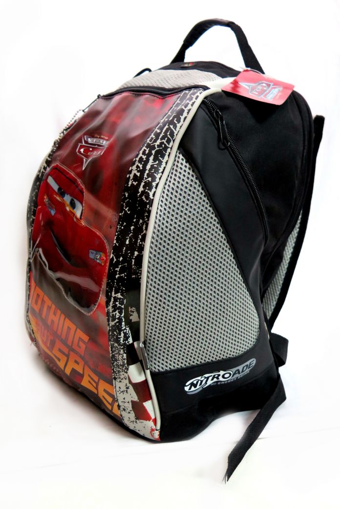 Mochila cars espalda con luz en auto (Prende luces en Opticas del auto)- LLEVA 3 PILAS AAA NO INCLUIDAS