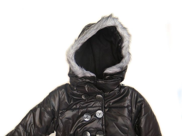 Tapado Nena con Capucha con Simil Piel