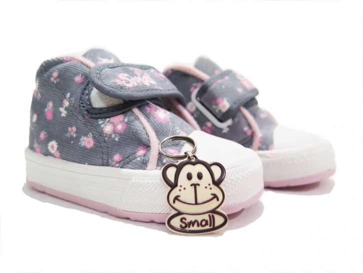 Bota corderoy con velcro estampada con Flores